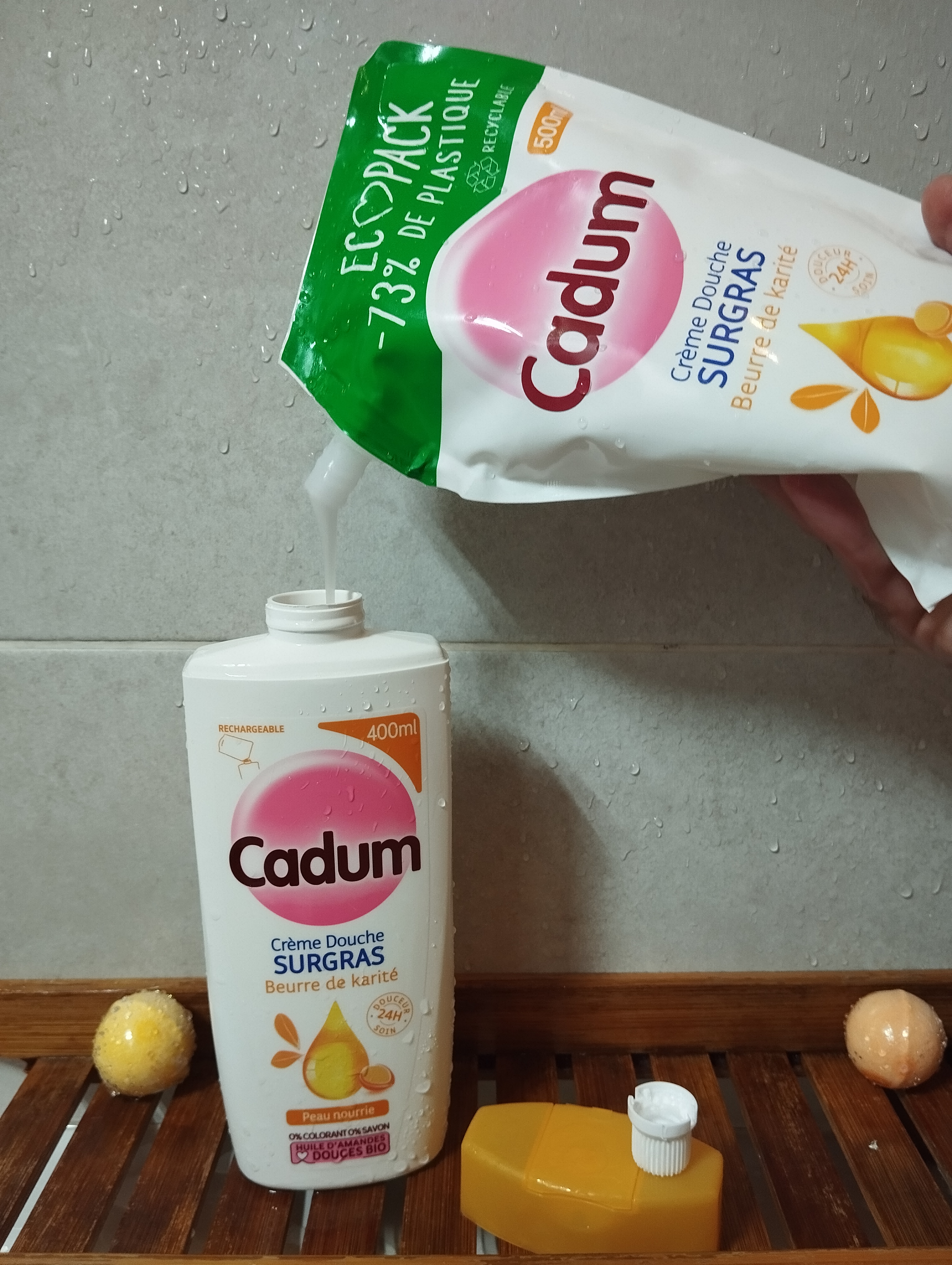 CADUM - Creme douche surgras huile amandes douces bio & beurre de karite  400ml